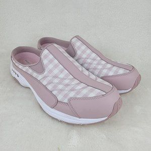 Easy Spirit Traveltime 369 Pink Leather Textile Slip-On Walking Comfort Clogs 12